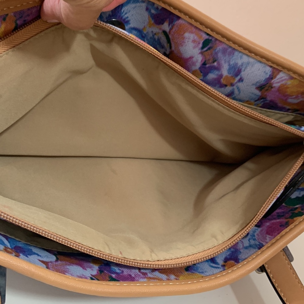 Giani Bernini Blue/Purple Floral Print Handbag - Picture 7 of 9